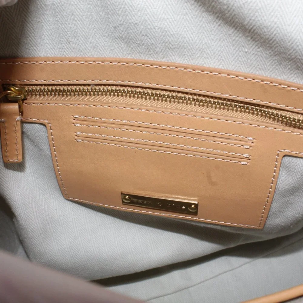 Sass & Bide Satchel Bag The Ember Gray Pocketed Zippered Orange Strap Purse Lux - Picture 9 of 11